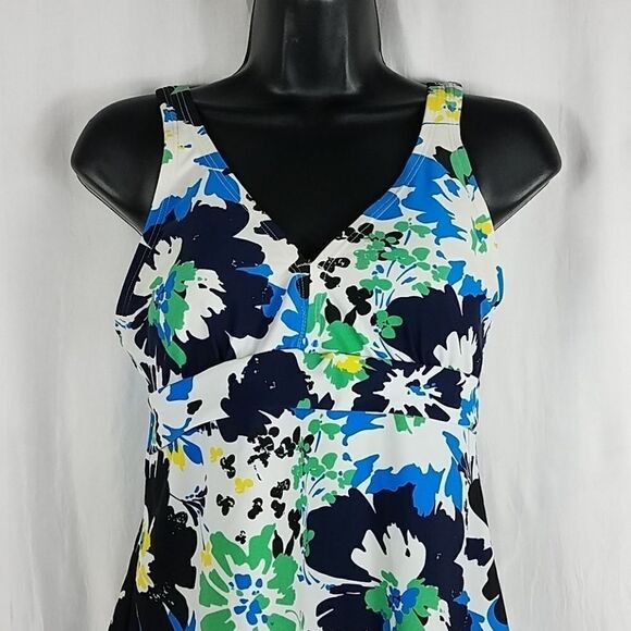 St John's Bay Floral Tankini 2 Pc Set 10/12 - Picture 2 of 6